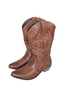 SheSole Western Wedding Cowgirl Heel Boots EU 40 Brown (sz equivalent to US 9.5)